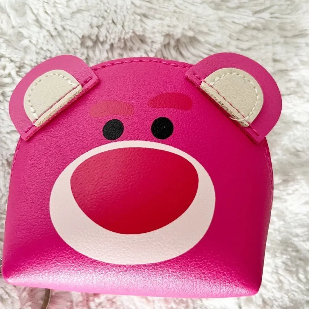 Disney Pink Faux Leather Strawberry Lotso Toy Story Keychain Bag
